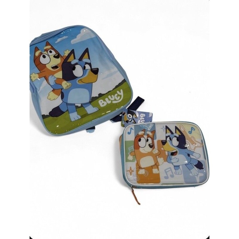 NWT Large Backpack - Bluey - Play w/Bingo Blue/Orange 16" Lunch School Bag